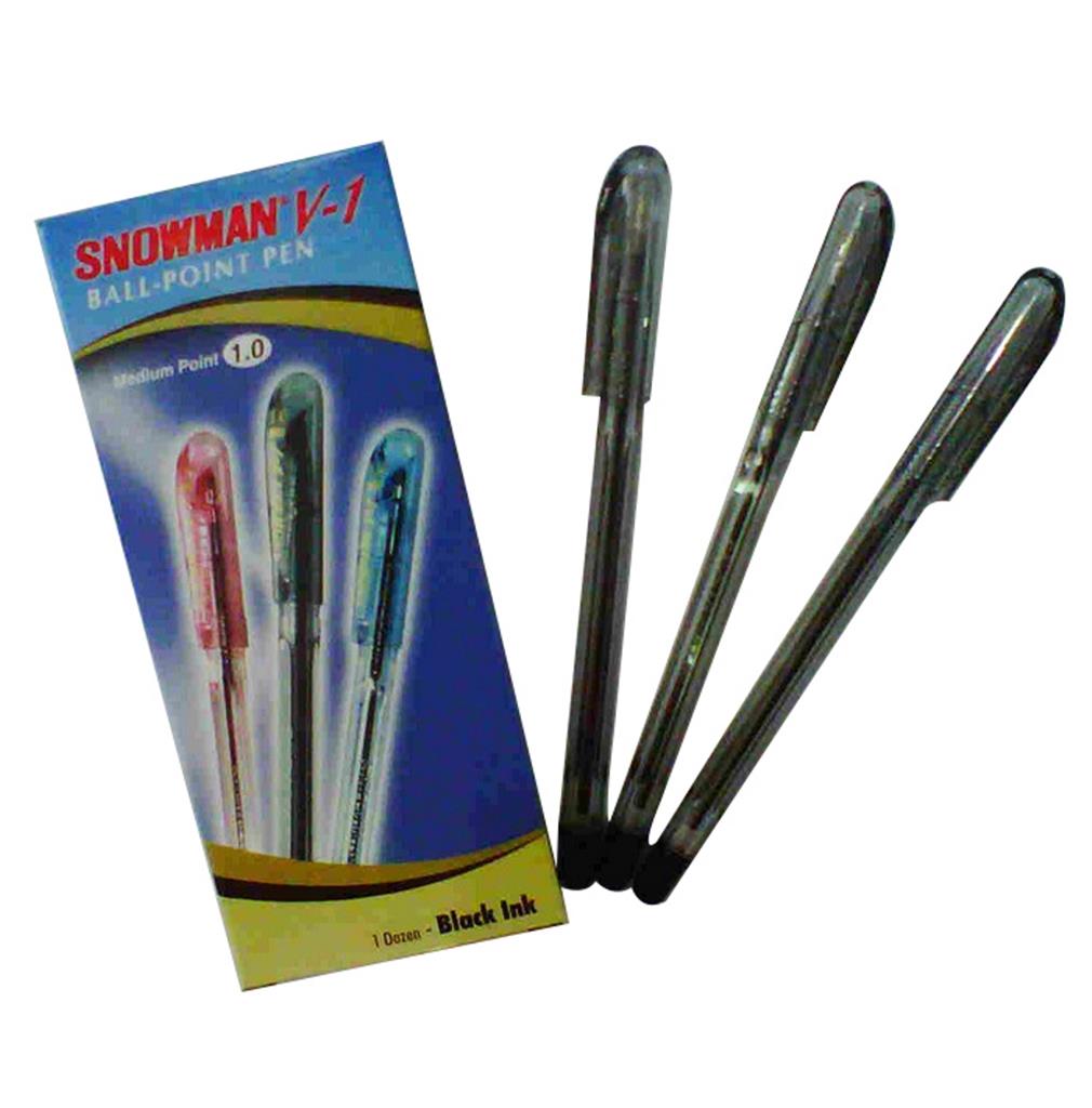 Jual Snowman Ballpoint V Medium Mm Black Axiqoe